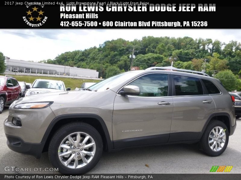 Light Brownstone Pearl / Black/Light Frost Beige 2017 Jeep Cherokee Limited 4x4
