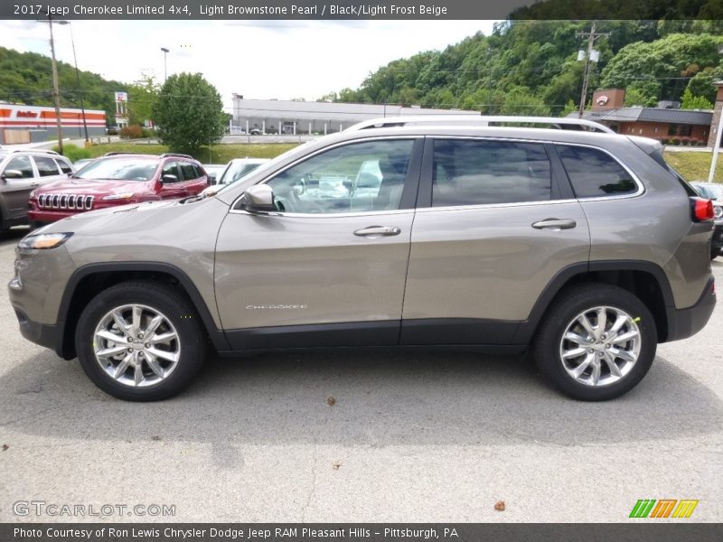 Light Brownstone Pearl / Black/Light Frost Beige 2017 Jeep Cherokee Limited 4x4