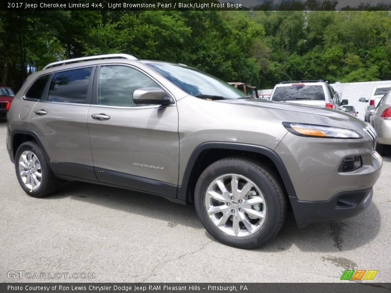 Light Brownstone Pearl / Black/Light Frost Beige 2017 Jeep Cherokee Limited 4x4