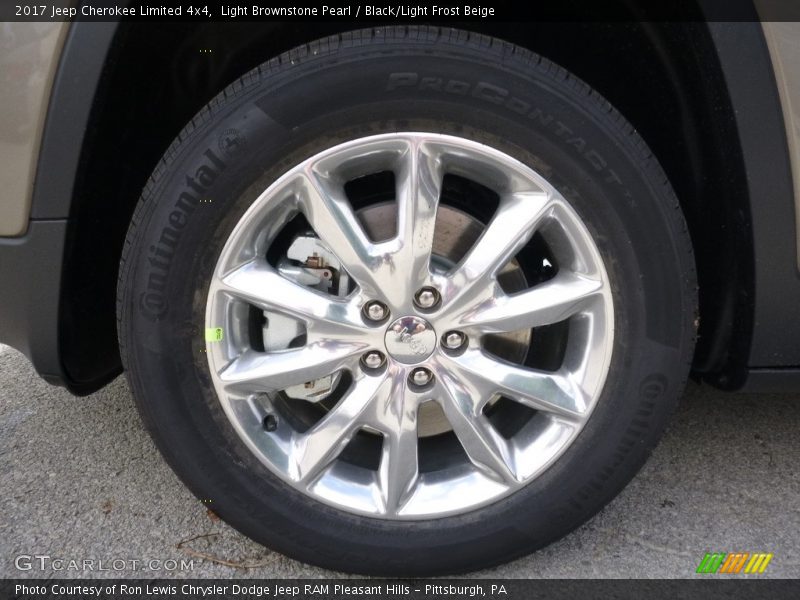 Light Brownstone Pearl / Black/Light Frost Beige 2017 Jeep Cherokee Limited 4x4