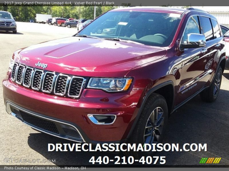 Velvet Red Pearl / Black 2017 Jeep Grand Cherokee Limited 4x4