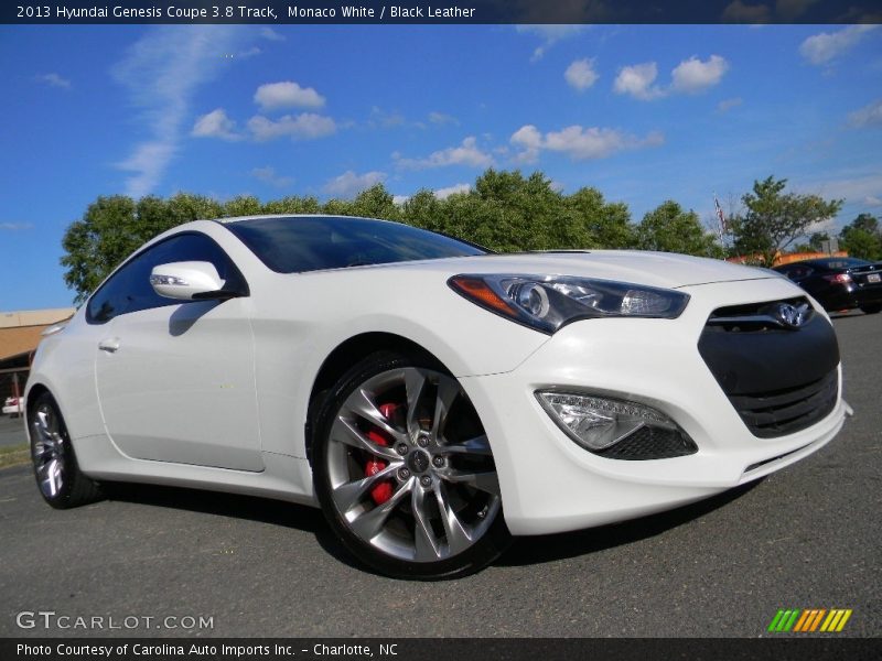 Monaco White / Black Leather 2013 Hyundai Genesis Coupe 3.8 Track