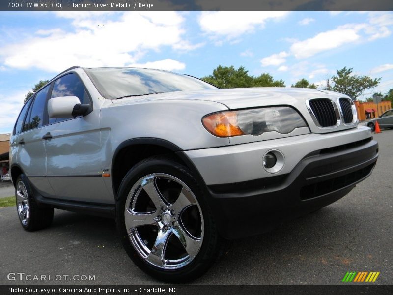 Titanium Silver Metallic / Beige 2003 BMW X5 3.0i