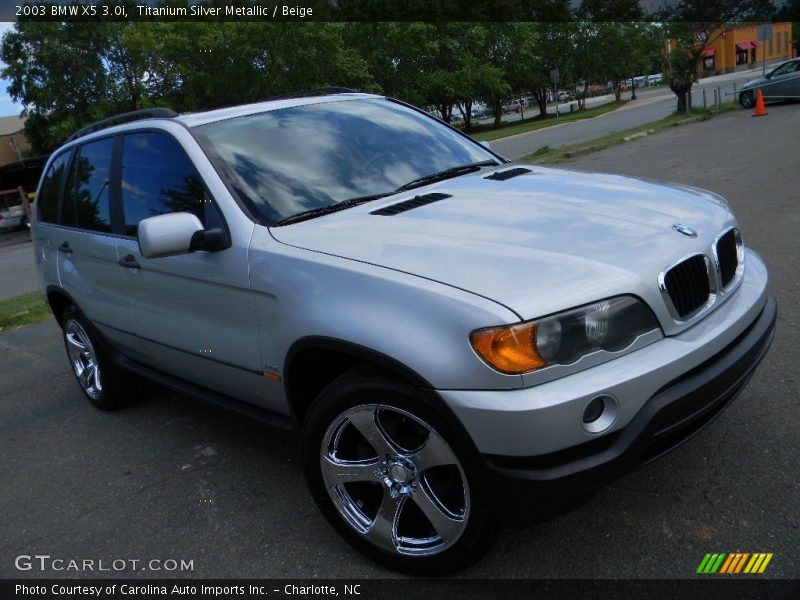 Titanium Silver Metallic / Beige 2003 BMW X5 3.0i