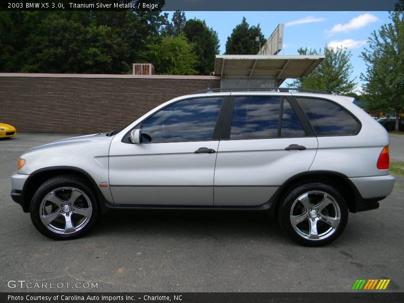 Titanium Silver Metallic / Beige 2003 BMW X5 3.0i