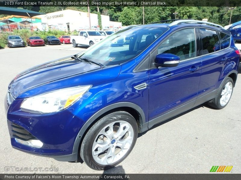 Deep Impact Blue Metallic / Charcoal Black 2013 Ford Escape Titanium 2.0L EcoBoost 4WD