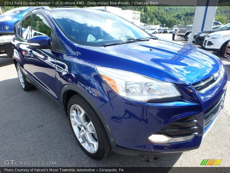 Deep Impact Blue Metallic / Charcoal Black 2013 Ford Escape Titanium 2.0L EcoBoost 4WD