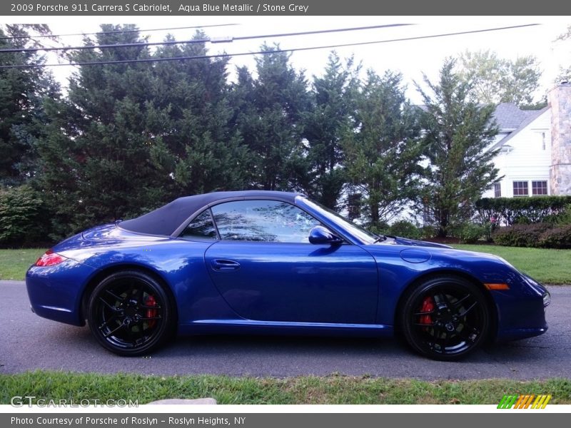Aqua Blue Metallic / Stone Grey 2009 Porsche 911 Carrera S Cabriolet