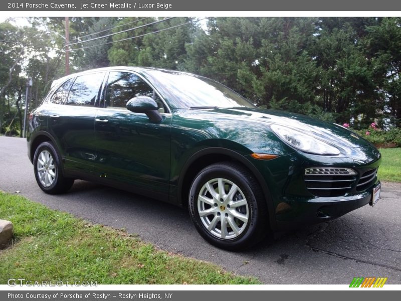 Jet Green Metallic / Luxor Beige 2014 Porsche Cayenne