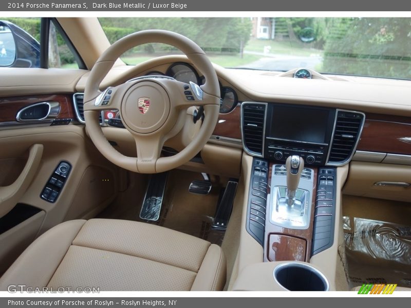 Dark Blue Metallic / Luxor Beige 2014 Porsche Panamera S