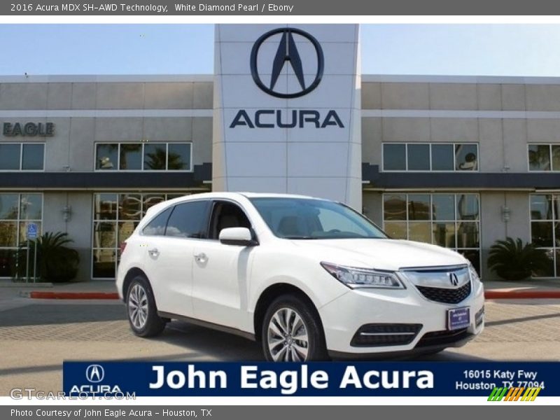 White Diamond Pearl / Ebony 2016 Acura MDX SH-AWD Technology