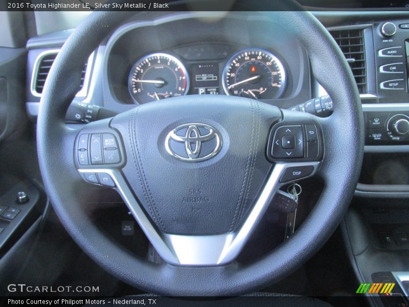 Silver Sky Metallic / Black 2016 Toyota Highlander LE