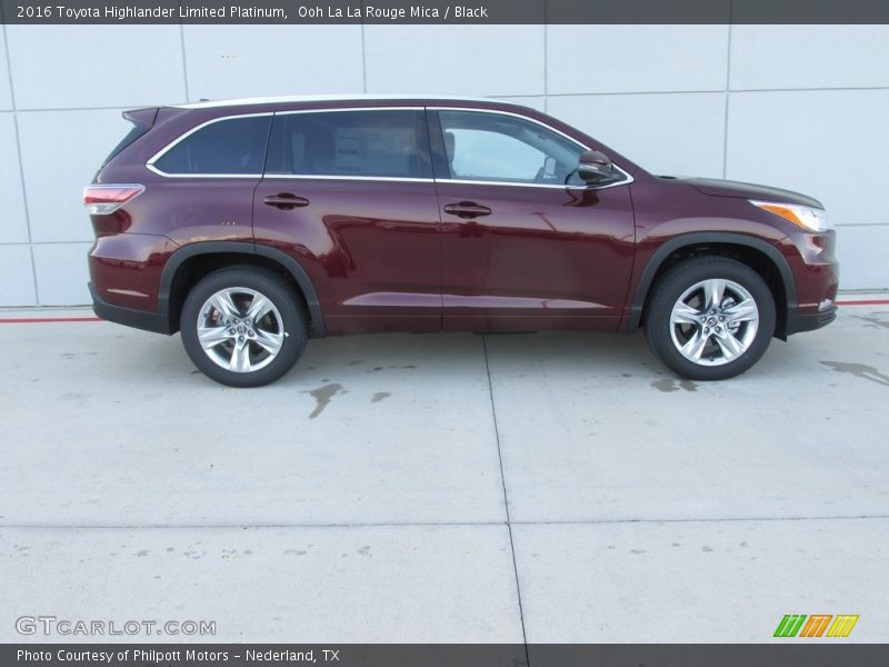 Ooh La La Rouge Mica / Black 2016 Toyota Highlander Limited Platinum