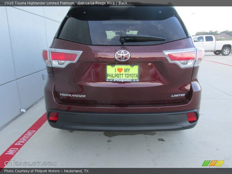 Ooh La La Rouge Mica / Black 2016 Toyota Highlander Limited Platinum