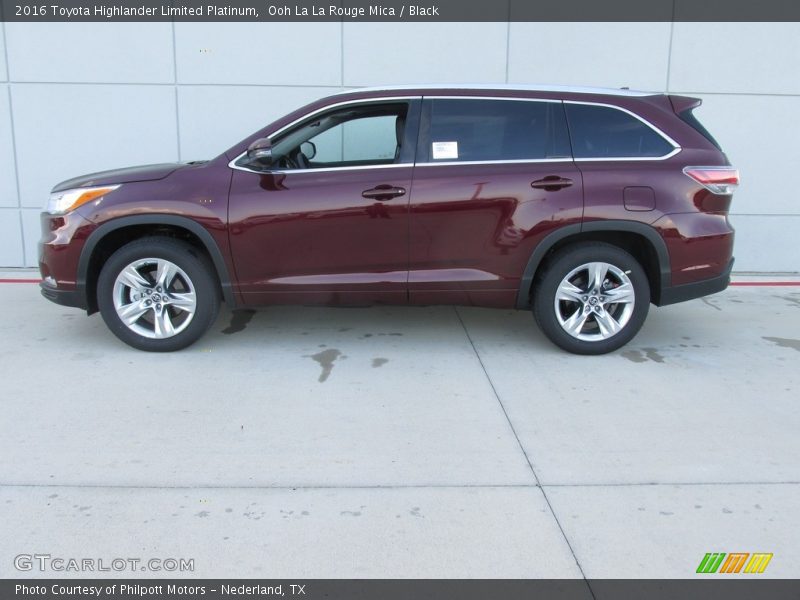 Ooh La La Rouge Mica / Black 2016 Toyota Highlander Limited Platinum