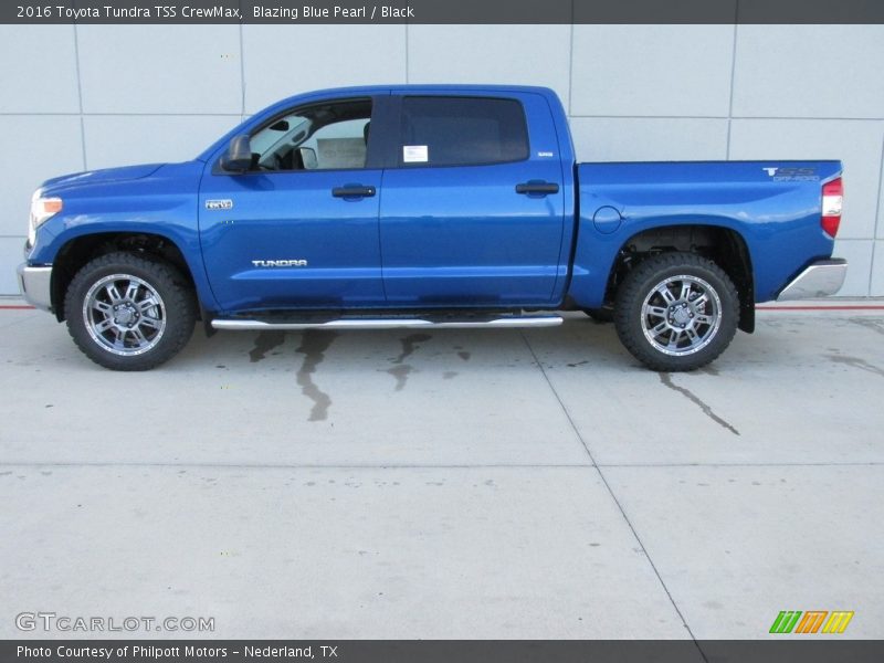 Blazing Blue Pearl / Black 2016 Toyota Tundra TSS CrewMax