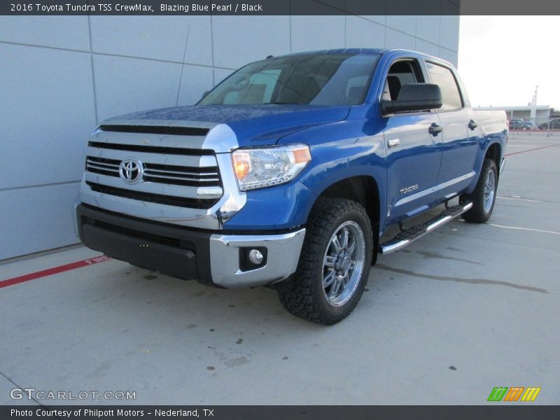 Blazing Blue Pearl / Black 2016 Toyota Tundra TSS CrewMax