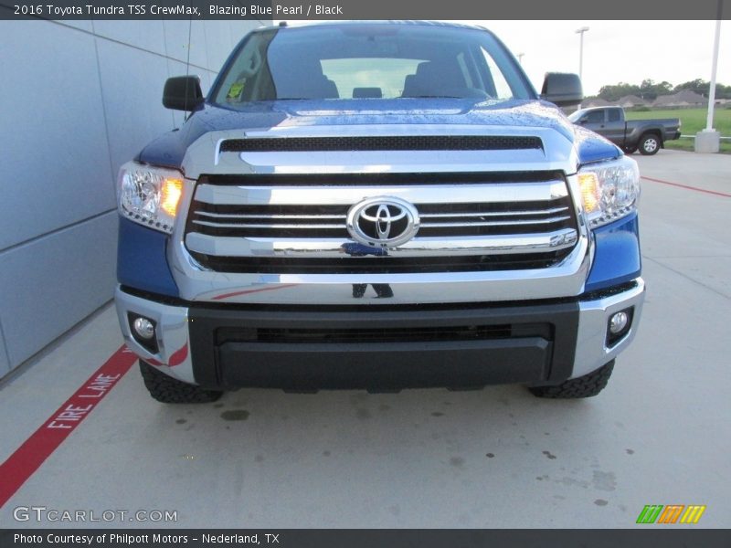 Blazing Blue Pearl / Black 2016 Toyota Tundra TSS CrewMax