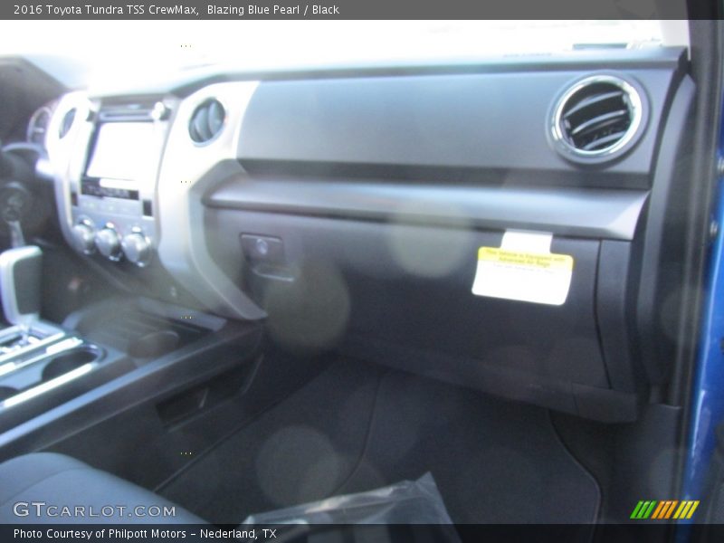 Blazing Blue Pearl / Black 2016 Toyota Tundra TSS CrewMax