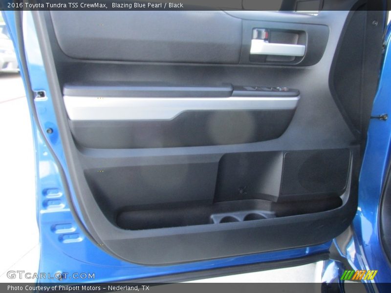 Blazing Blue Pearl / Black 2016 Toyota Tundra TSS CrewMax