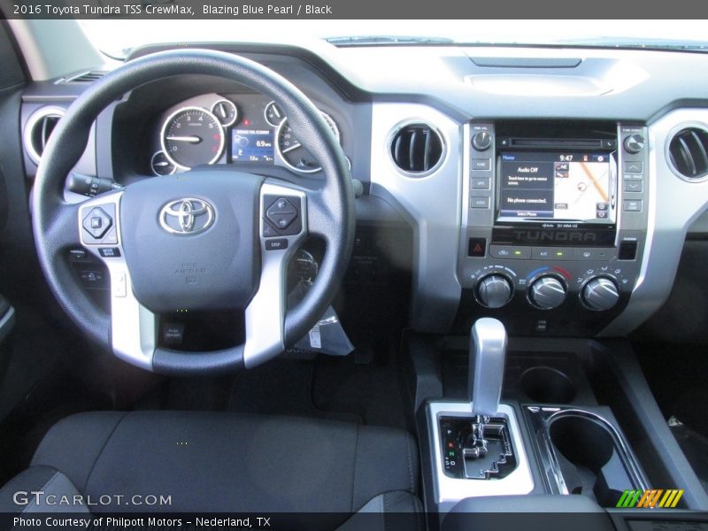 Blazing Blue Pearl / Black 2016 Toyota Tundra TSS CrewMax