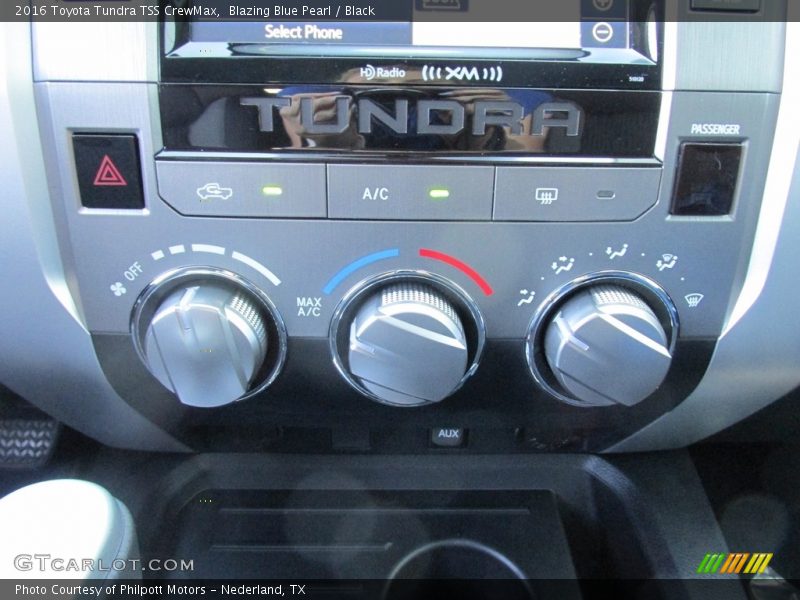 Blazing Blue Pearl / Black 2016 Toyota Tundra TSS CrewMax
