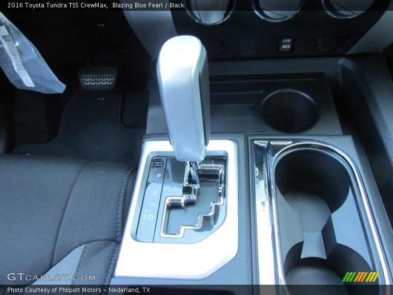 Blazing Blue Pearl / Black 2016 Toyota Tundra TSS CrewMax