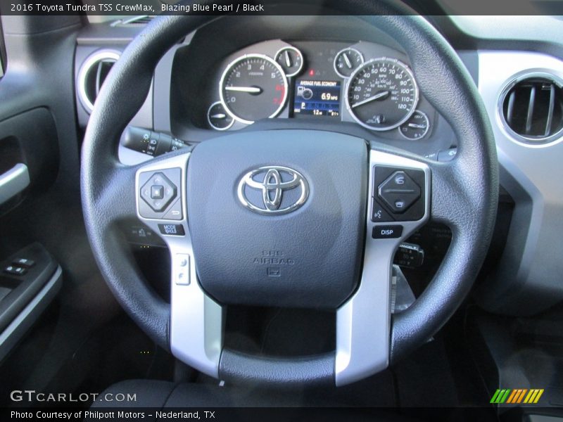 Blazing Blue Pearl / Black 2016 Toyota Tundra TSS CrewMax