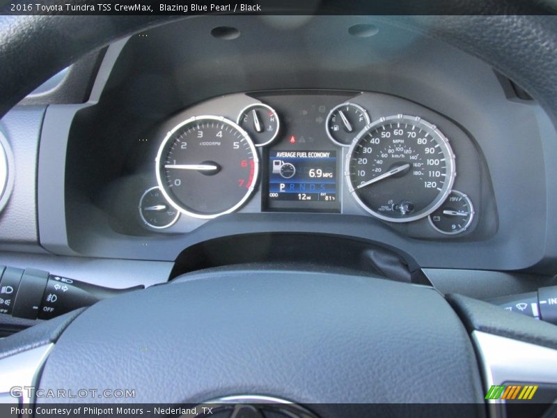 Blazing Blue Pearl / Black 2016 Toyota Tundra TSS CrewMax