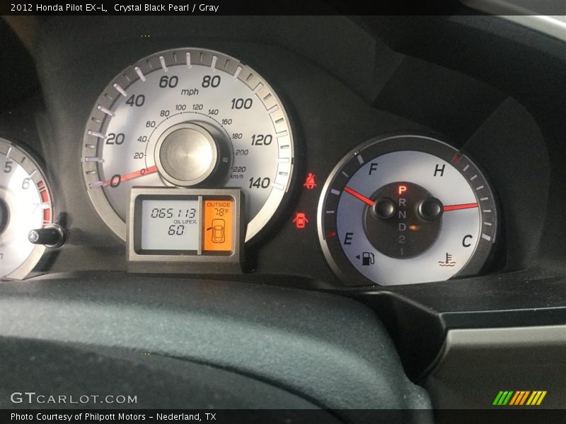 Crystal Black Pearl / Gray 2012 Honda Pilot EX-L