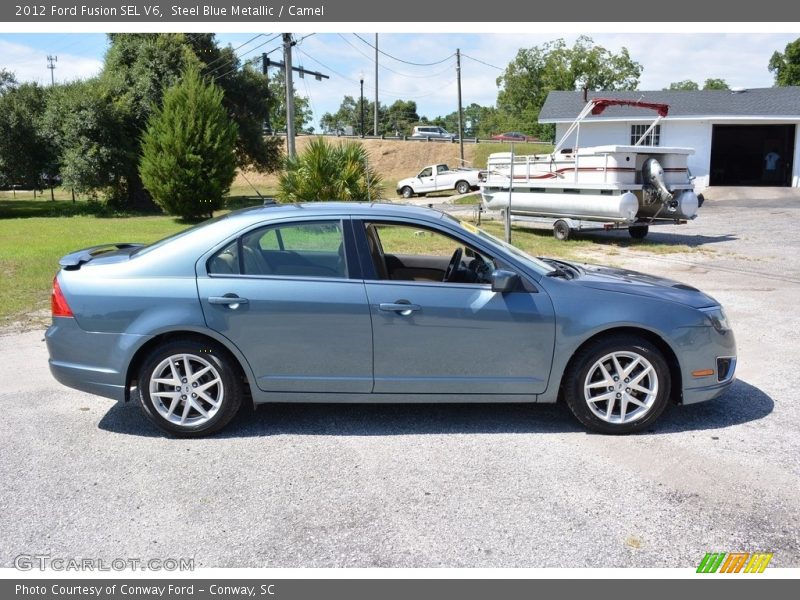 Steel Blue Metallic / Camel 2012 Ford Fusion SEL V6