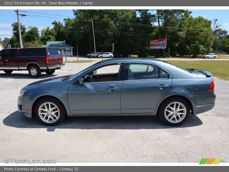 Steel Blue Metallic / Camel 2012 Ford Fusion SEL V6