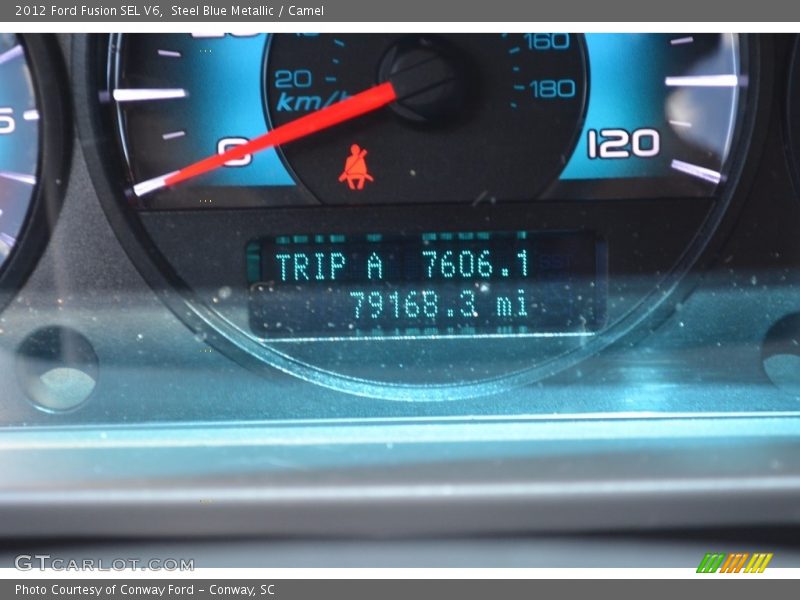 Steel Blue Metallic / Camel 2012 Ford Fusion SEL V6