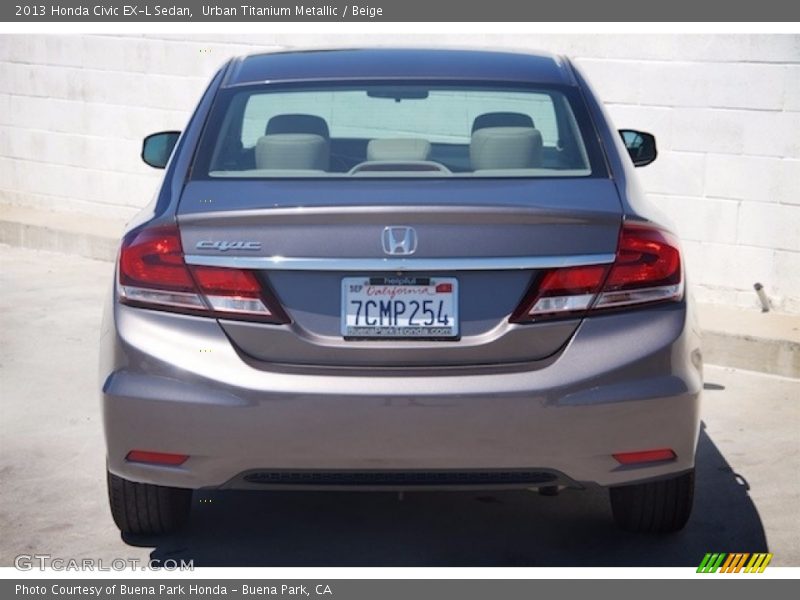 Urban Titanium Metallic / Beige 2013 Honda Civic EX-L Sedan