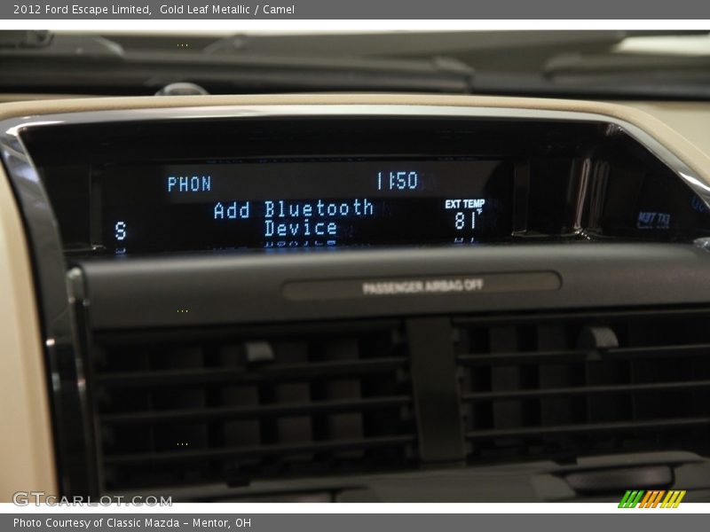 Gold Leaf Metallic / Camel 2012 Ford Escape Limited