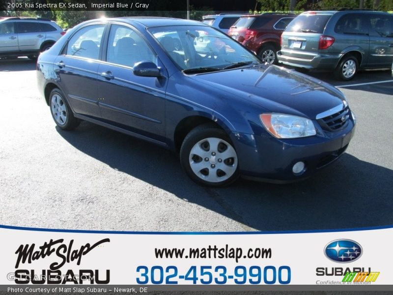 Imperial Blue / Gray 2005 Kia Spectra EX Sedan