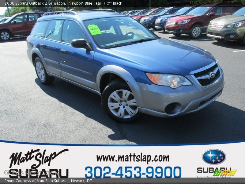 Newport Blue Pearl / Off Black 2008 Subaru Outback 2.5i Wagon