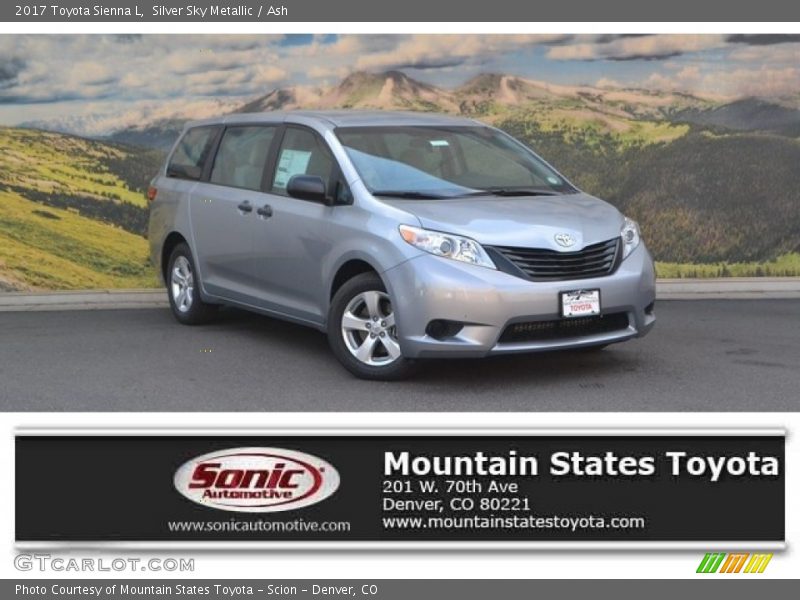 Silver Sky Metallic / Ash 2017 Toyota Sienna L