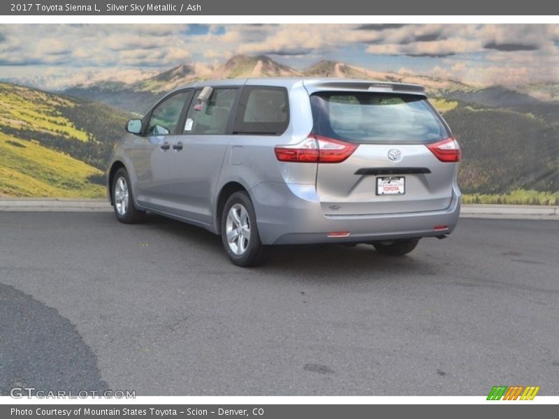 Silver Sky Metallic / Ash 2017 Toyota Sienna L