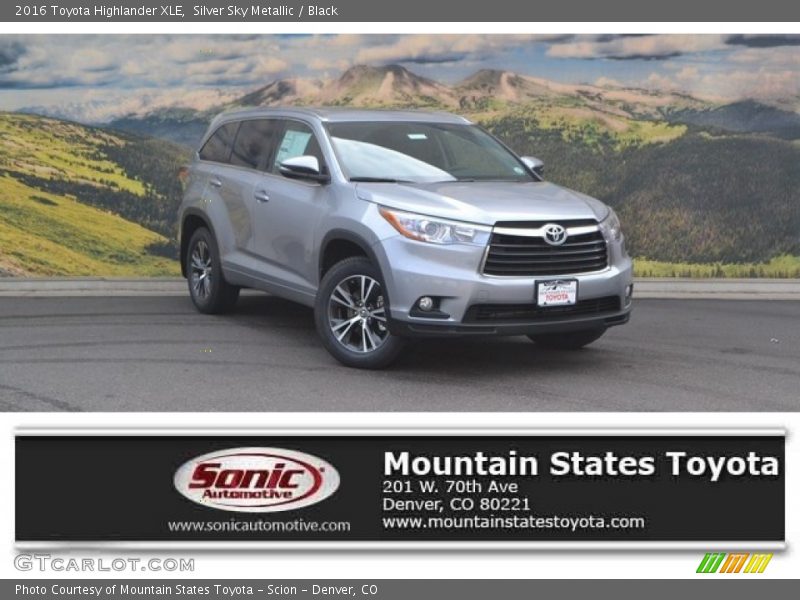 Silver Sky Metallic / Black 2016 Toyota Highlander XLE
