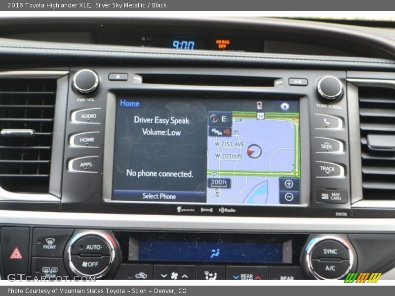 Silver Sky Metallic / Black 2016 Toyota Highlander XLE