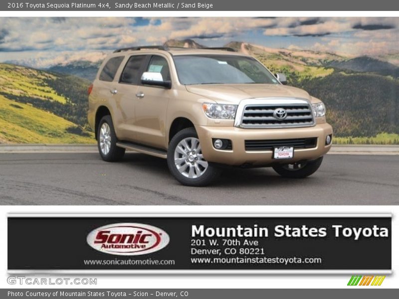 Sandy Beach Metallic / Sand Beige 2016 Toyota Sequoia Platinum 4x4