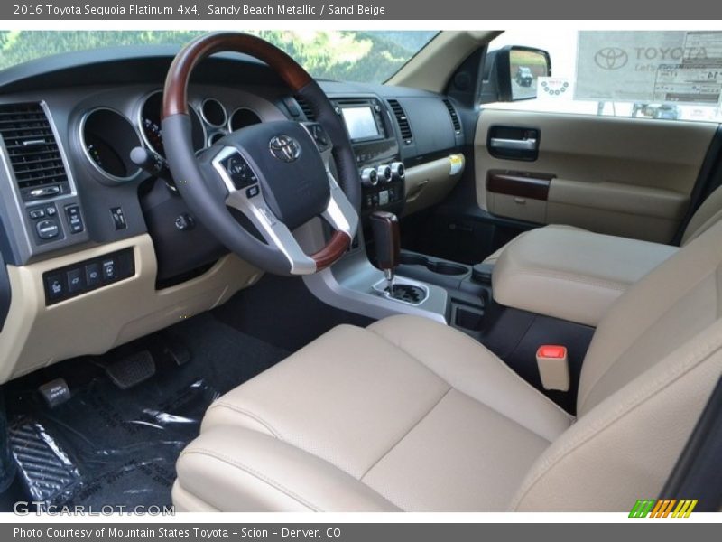  2016 Sequoia Platinum 4x4 Sand Beige Interior