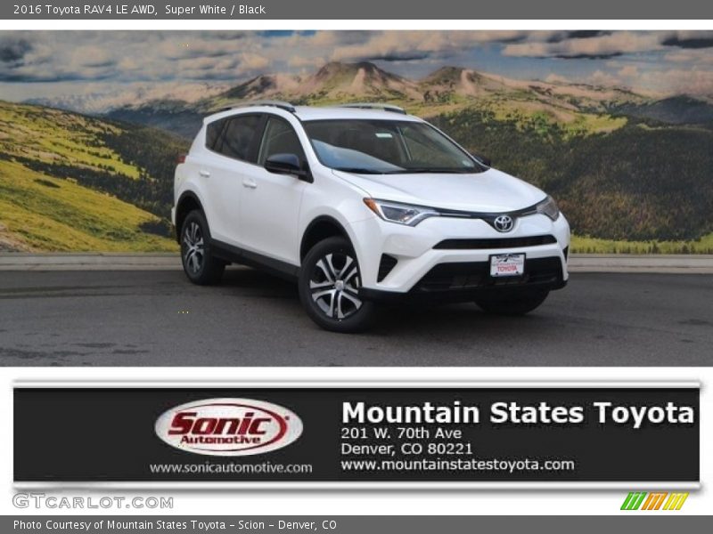 Super White / Black 2016 Toyota RAV4 LE AWD