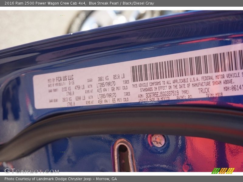 Blue Streak Pearl / Black/Diesel Gray 2016 Ram 2500 Power Wagon Crew Cab 4x4