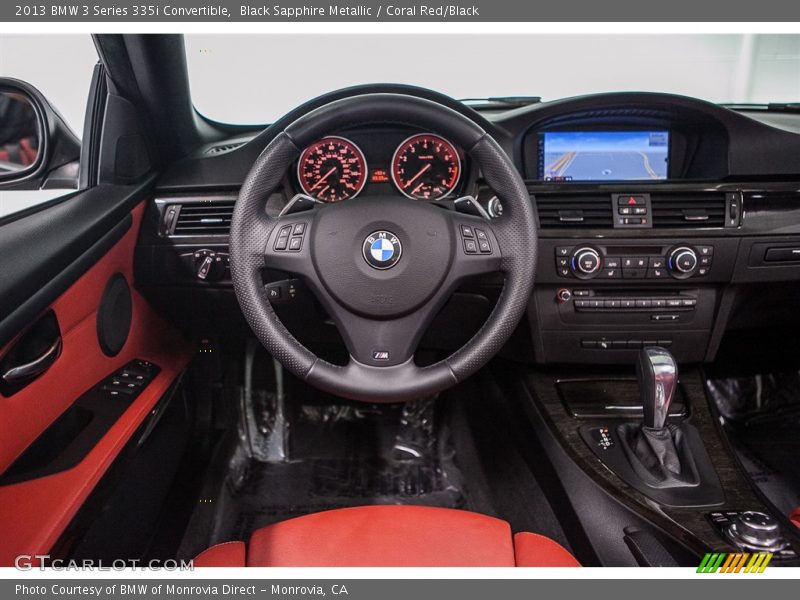 Black Sapphire Metallic / Coral Red/Black 2013 BMW 3 Series 335i Convertible