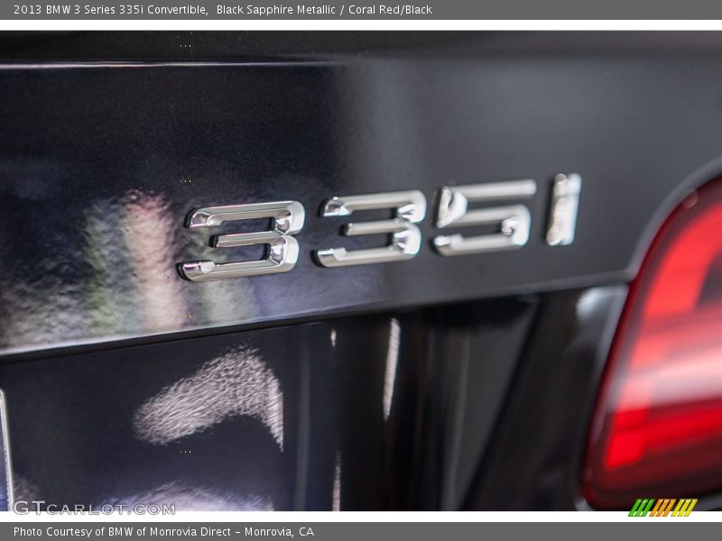 Black Sapphire Metallic / Coral Red/Black 2013 BMW 3 Series 335i Convertible