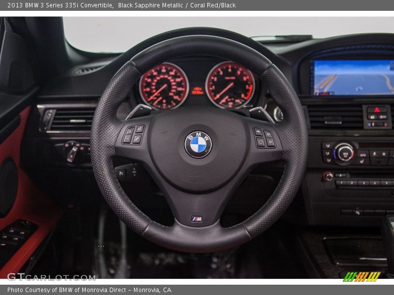 Black Sapphire Metallic / Coral Red/Black 2013 BMW 3 Series 335i Convertible