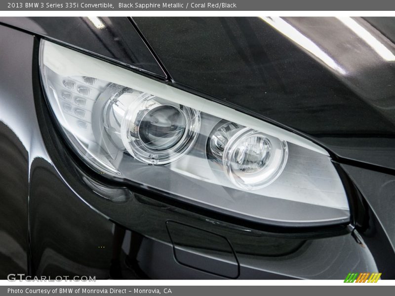 Black Sapphire Metallic / Coral Red/Black 2013 BMW 3 Series 335i Convertible