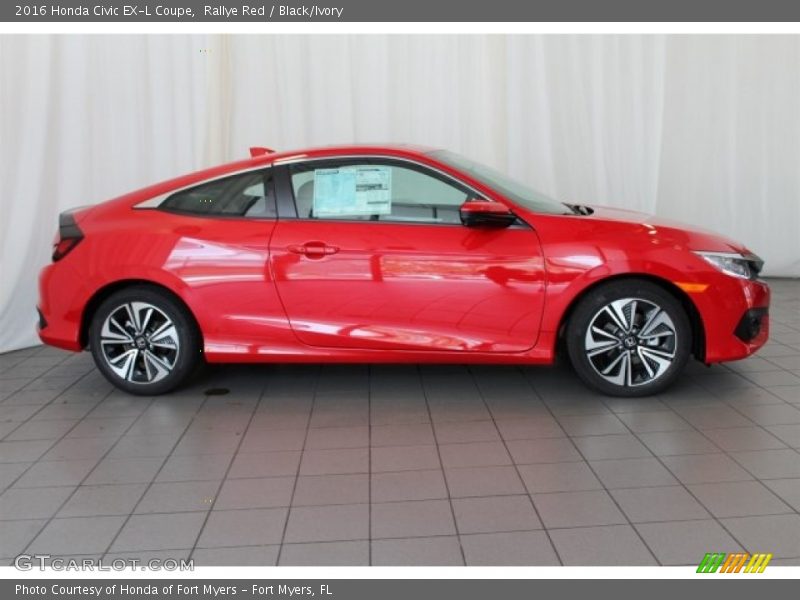 Rallye Red / Black/Ivory 2016 Honda Civic EX-L Coupe